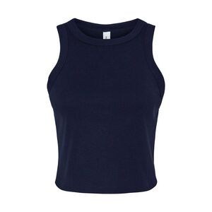 Womens/Ladies Micro-Rib Racerback Tank Top / Solid Navy